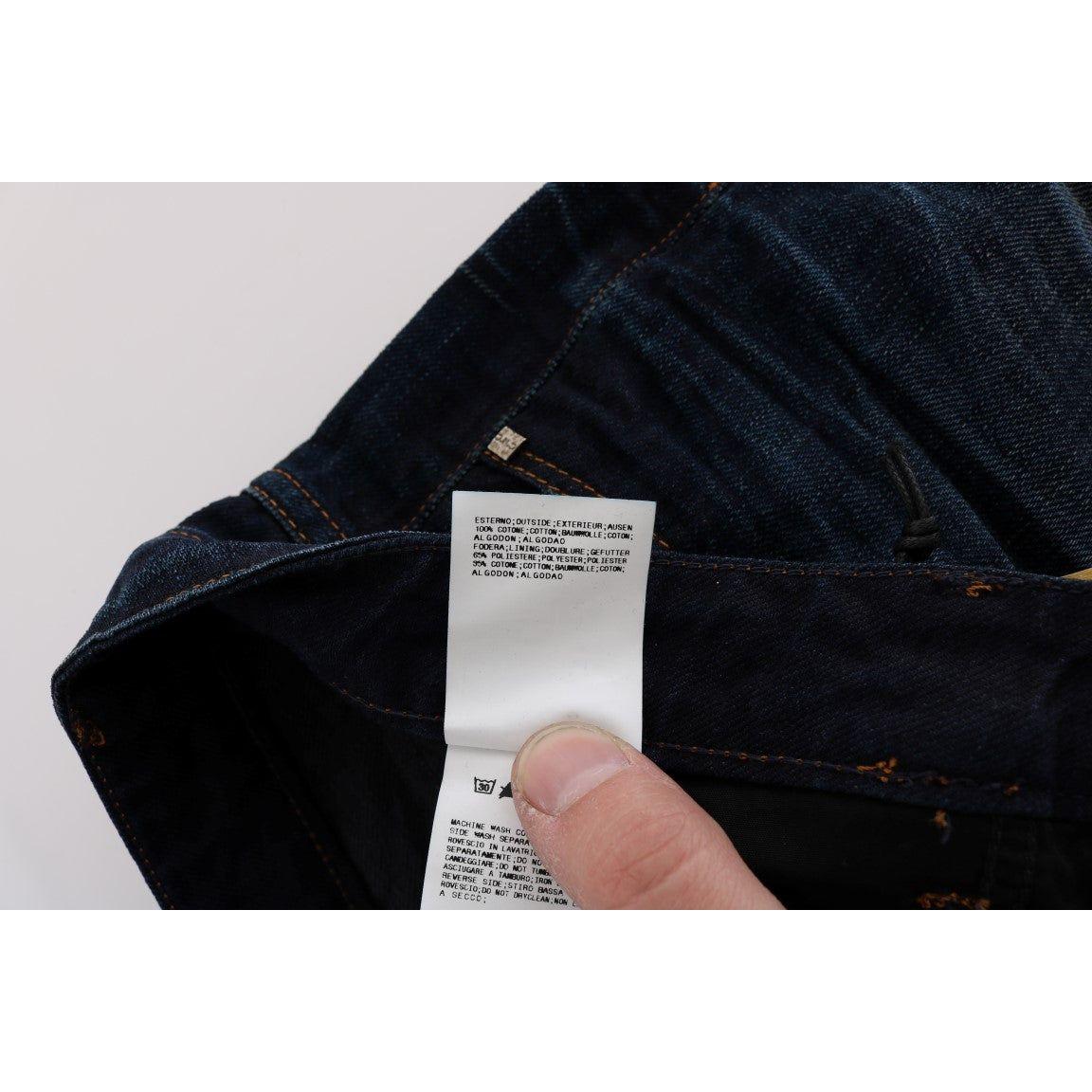 Costume National Blue Cotton Regular Fit Denim Jeans Jeans & Pants