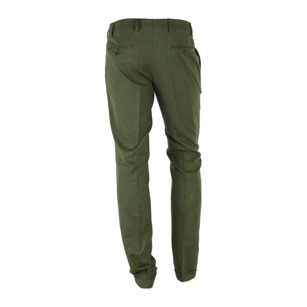 Made in Italy Green Cotton Men Pant