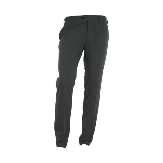 Made in Italy Gray Polyester Men Trousers
