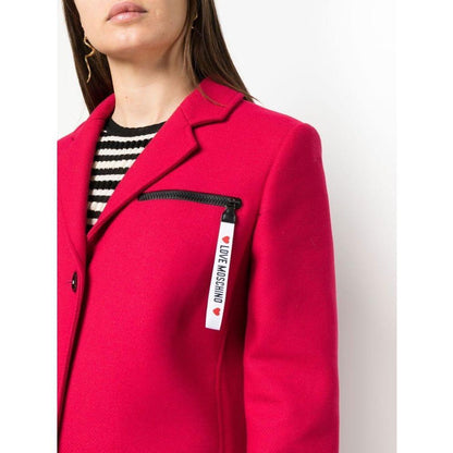Love Moschino Red Wool Women Coat
