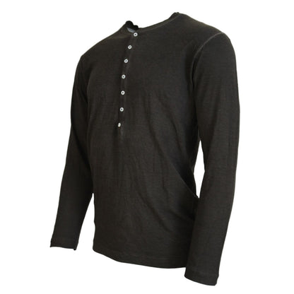 Dsquared² Gray Cotton Linen Long Sleeves Pullover Sweater