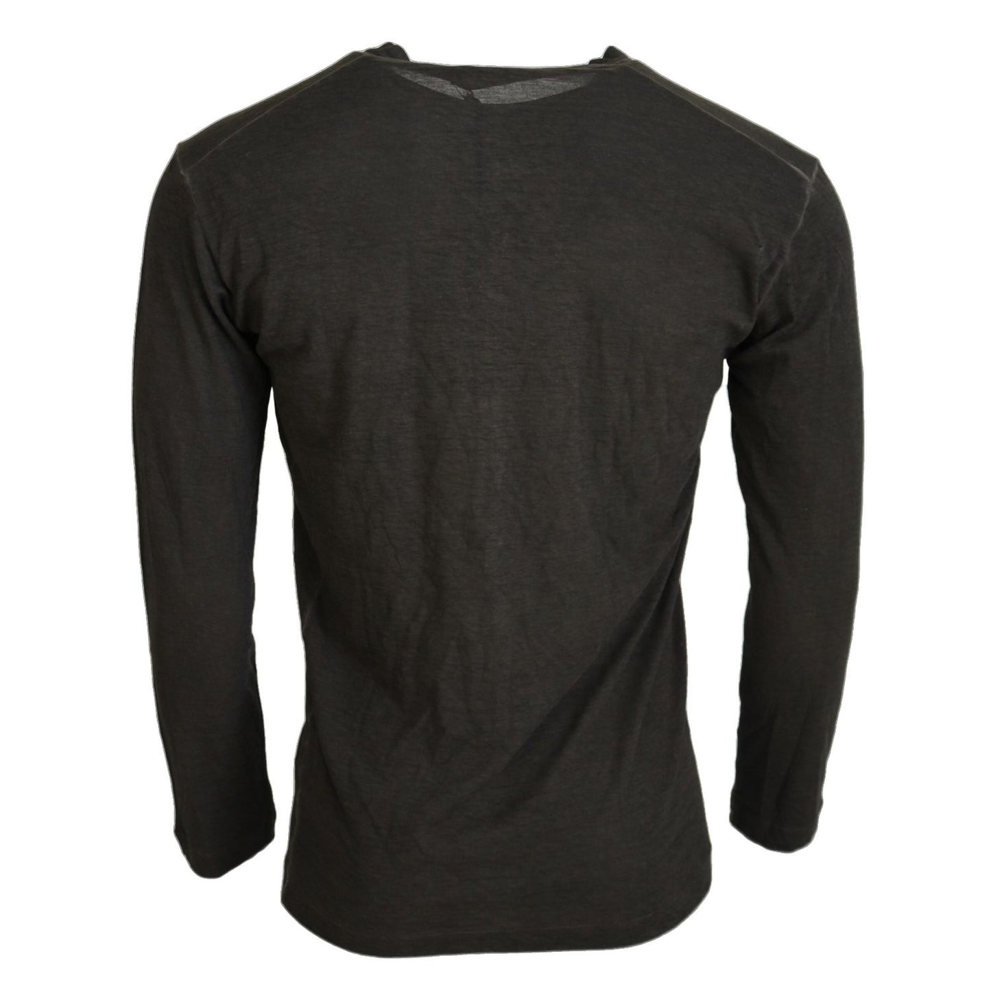 Dsquared² Gray Cotton Linen Long Sleeves Pullover Sweater