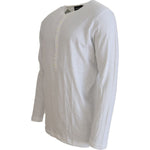 Dsquared² White Cotton Linen Long Sleeves Pullover Sweater Dsquared² Dark Gray