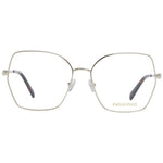 Emilio Pucci Gold Women Glasses Frame full-rim metal butterfly style with demo plastic lenses, size 56-16-140, includes branded case.