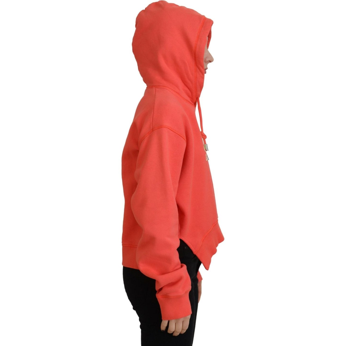 Dsquared² Pink Logo Print Cotton Hoodie Sweatshirt Sweater