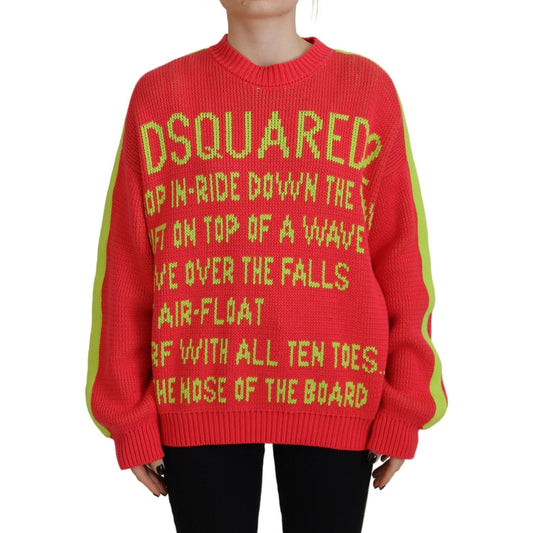 Dsquared² Multicolor Cotton Knitted Crewneck Pullover Sweater