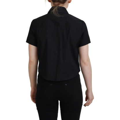 Dsquared² Black Collared Button Down Short Sleeves Polo Top