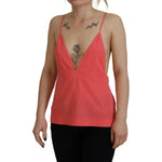 Dsquared² Pink Sleeveless Spaghetti Strap Cami V-neck Top Dsquared² Sienna