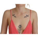 Dsquared² Pink Sleeveless Spaghetti Strap Cami V-neck Top Dsquared² Rosy Brown