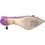 Dolce & Gabbana Purple Leather Mesh High Heels Slingback Shoes Dolce & Gabbana Tan