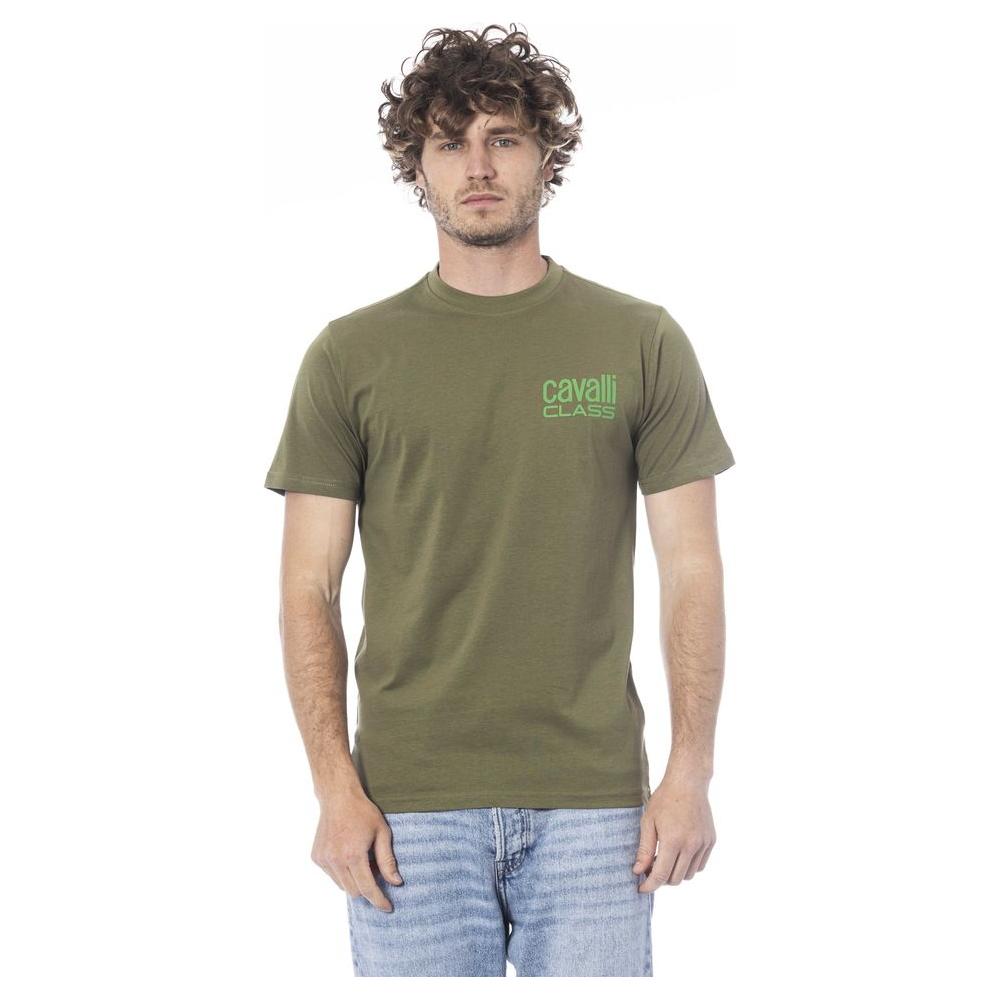 Cavalli Class Green Cotton T-Shirt