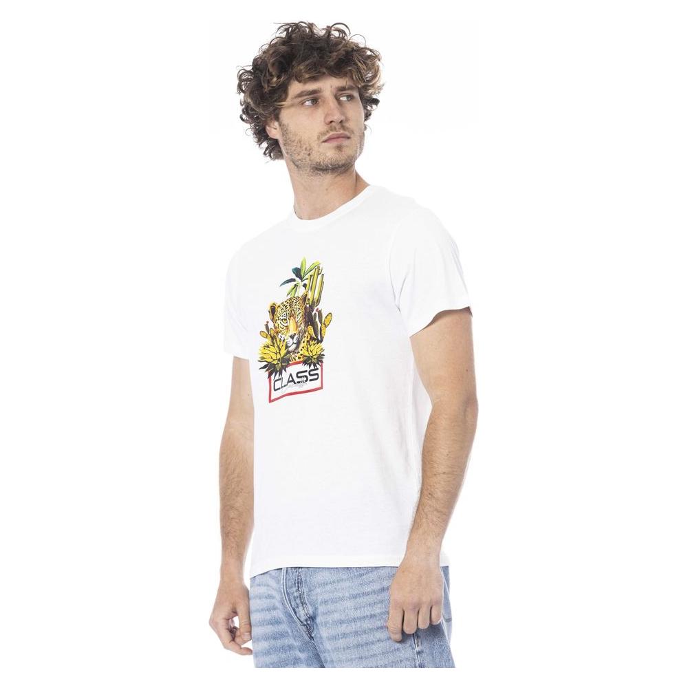 Cavalli Class White Cotton T-Shirt