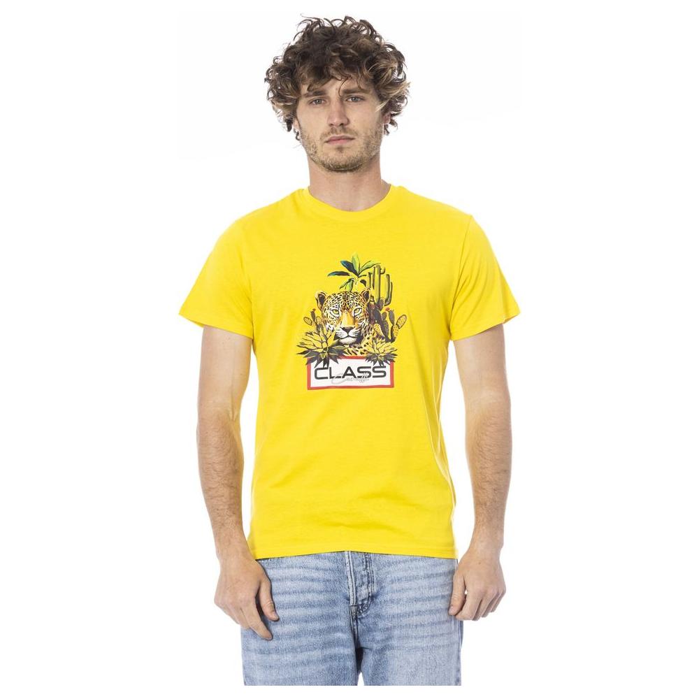 Cavalli Class Yellow Cotton Men T-Shirt
