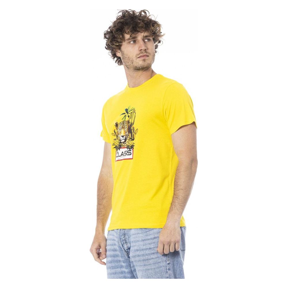 Cavalli Class Yellow Cotton T-Shirt