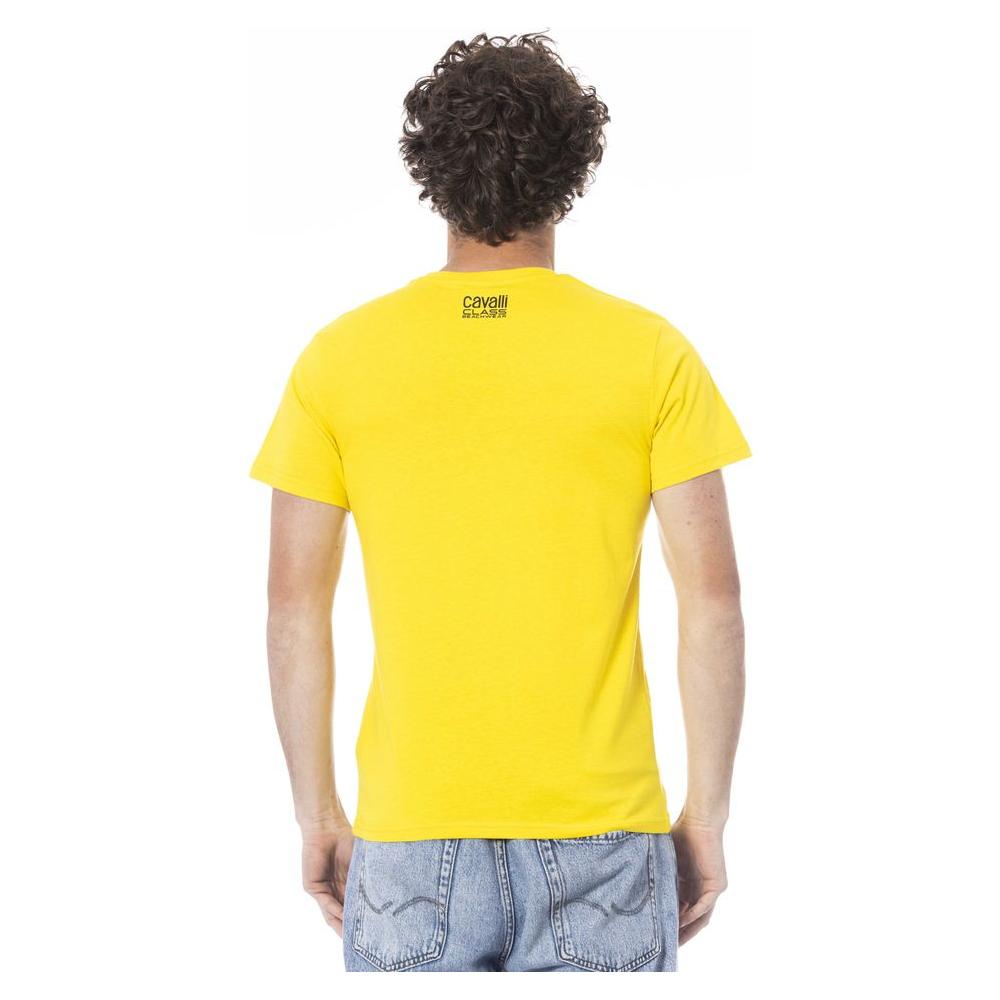 Cavalli Class Yellow Cotton T-Shirt