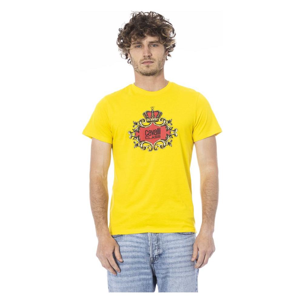 Cavalli Class Yellow Cotton T-Shirt