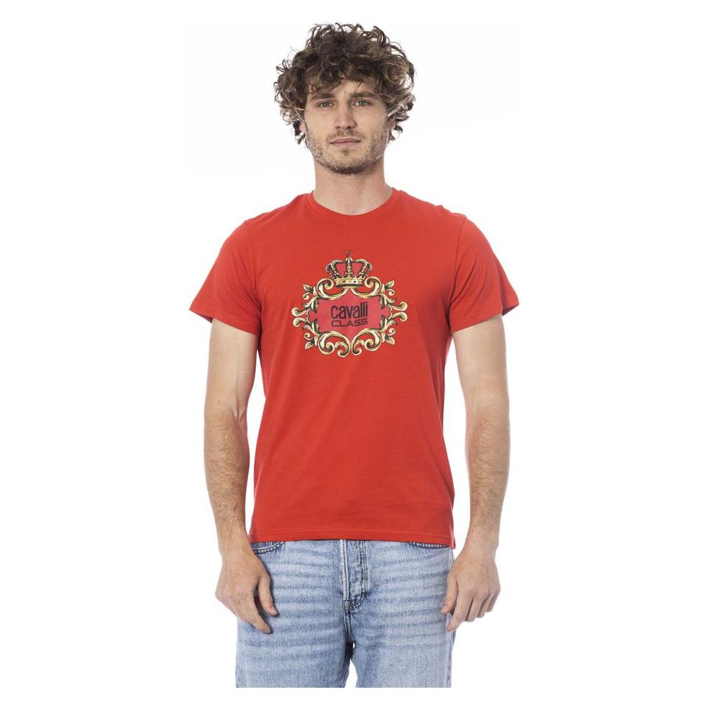 Cavalli Class Red Cotton T-Shirt