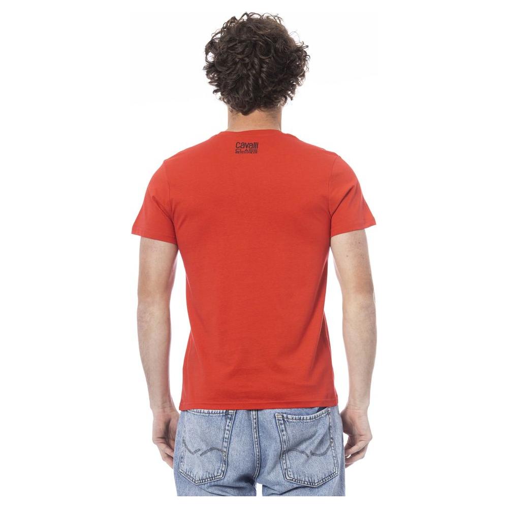 Cavalli Class Red Cotton T-Shirt