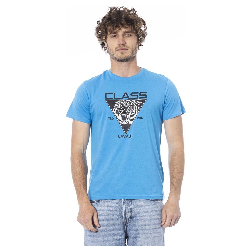 Cavalli Class Light Blue Cotton T-Shirt