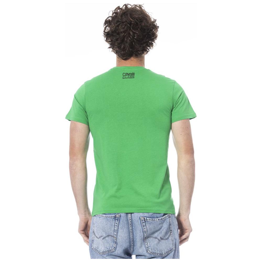 Cavalli Class Green Cotton T-Shirt