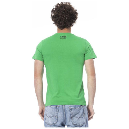 Cavalli Class Green Cotton Men T-Shirt
