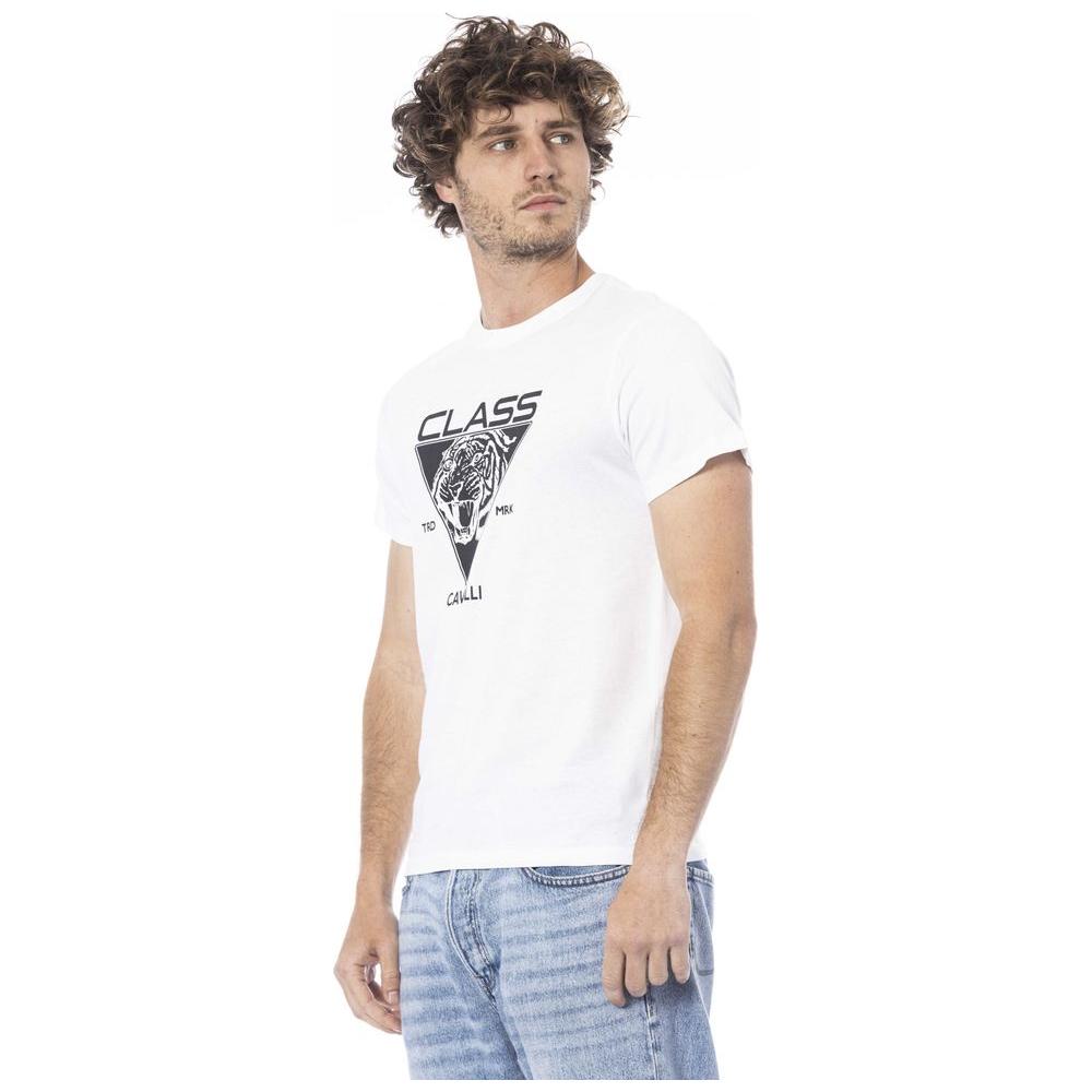Cavalli Class White Cotton T-Shirt