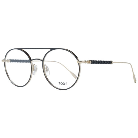 Tod's Black Women Glasses Frame, full-rim aviator style, metal with demo lenses, size 52-19-145, includes branded case.