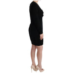 MARGHI LO' Elegant Black Wool Shift Dress MARGHI LO' Rosy Brown