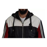 Dolce & Gabbana Black Leather Hooded Blouson Coat Jacket