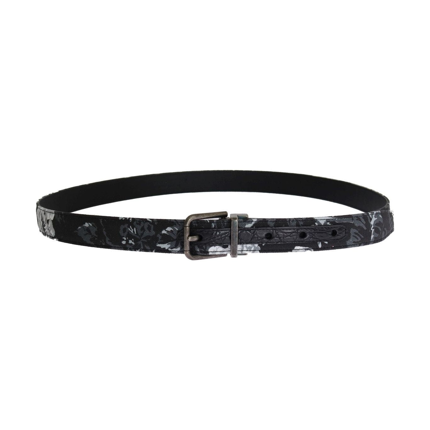Dolce & Gabbana Black Cayman Linen Leather Belt