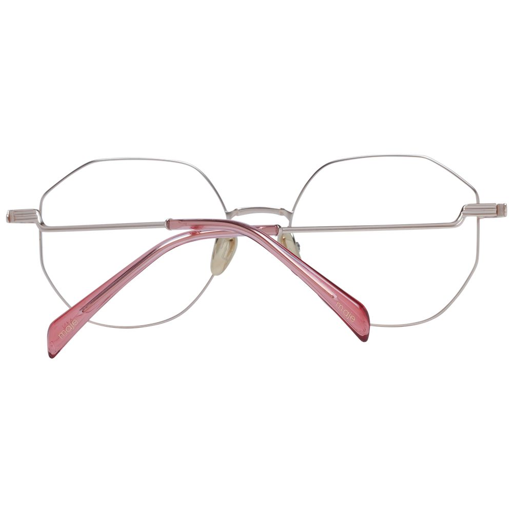 Wireframe glasses with pink temples on a white background.