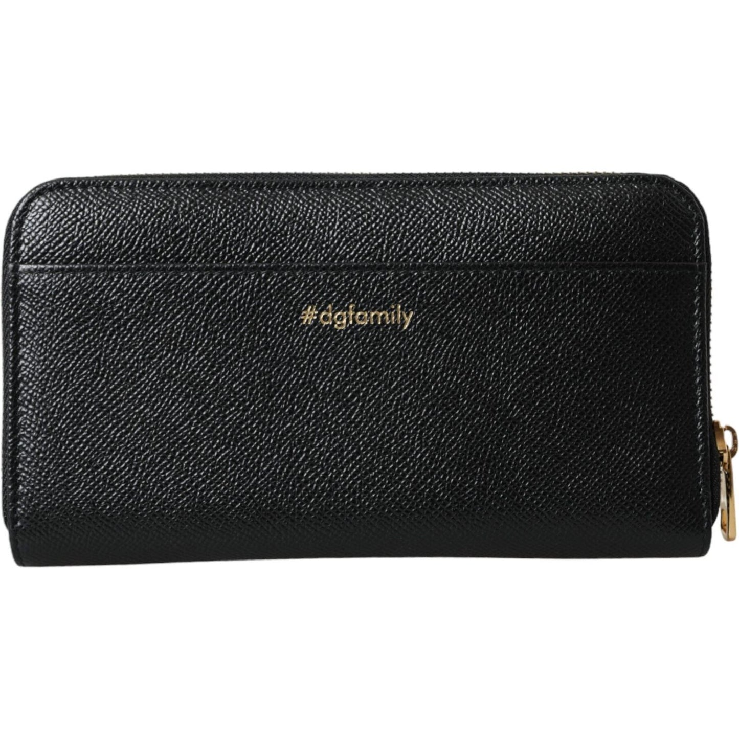 Dolce & Gabbana Black Blue Leather #DGFAMILY Zipper Continental Men Wallet