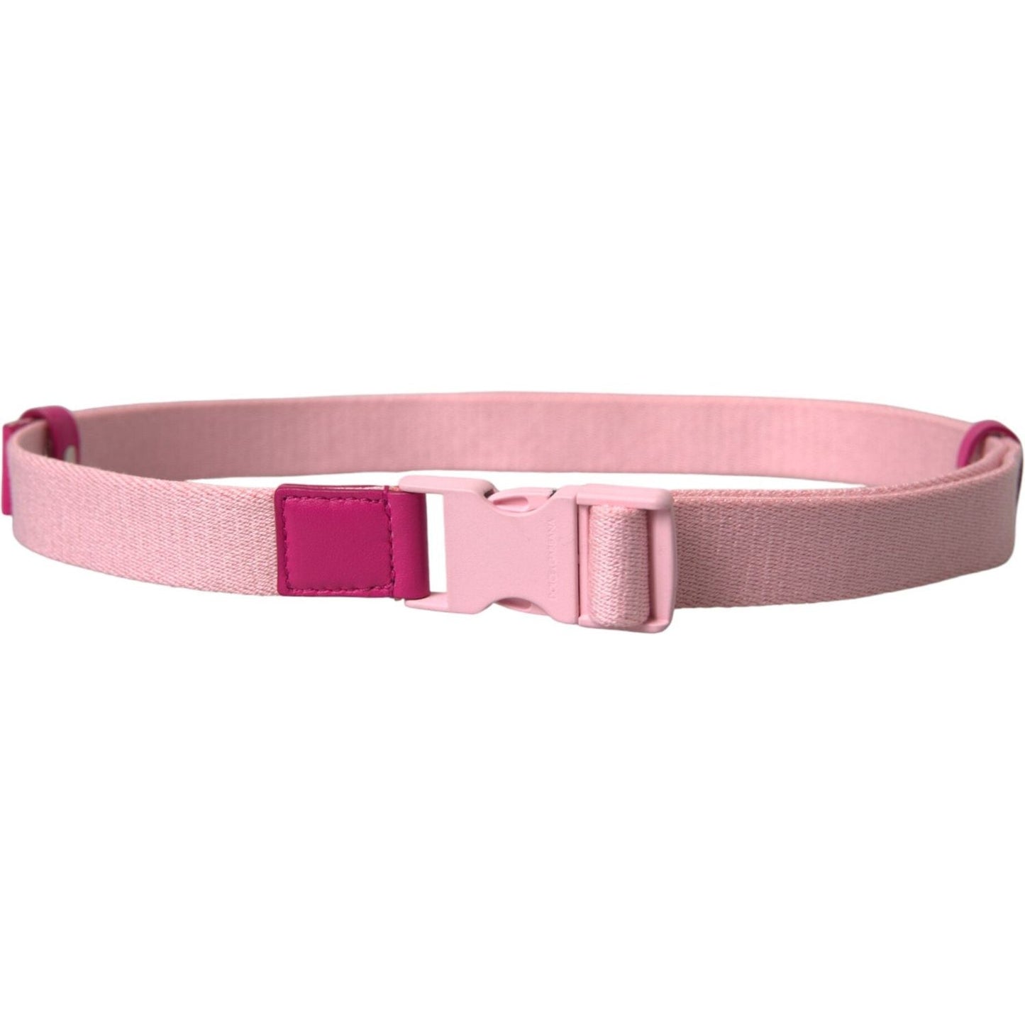 Dolce & Gabbana Pink Canvas Stretch Plastic Buckle Women Belt