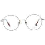 Sandro White Women Glasses Frame in stainless steel, full-rim style with demo lenses, 49-21-140 size, panto design, includes branded case.