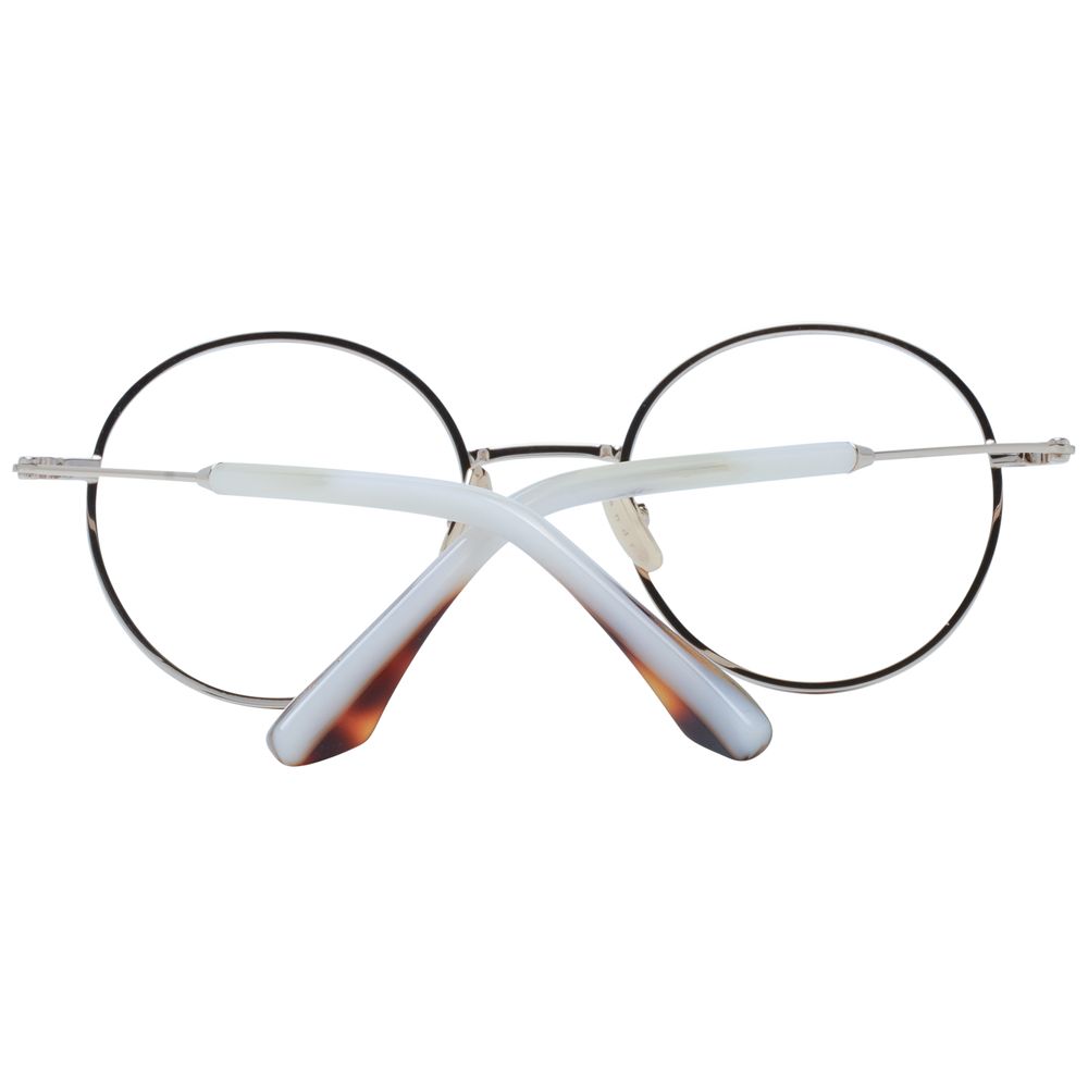 Sandro White Women Glasses Frame, full-rim style, stainless steel material, featuring demo lenses, size 49-21-140, includes branded case.