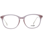 Maje Pink Women Glasses Frame in rose acetate with full-rim round style, includes branded case.