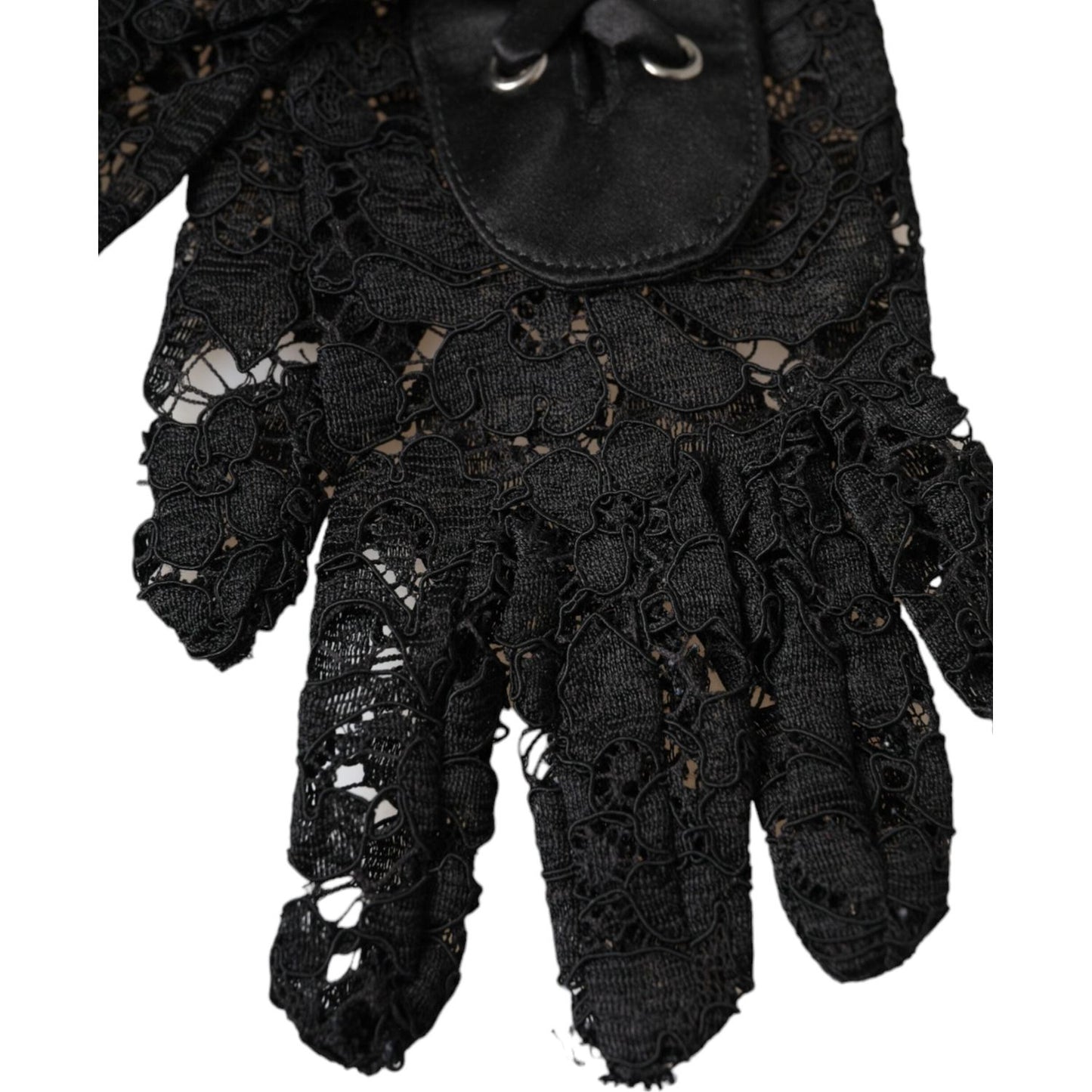 Dolce & Gabbana Black Taormina Lace Elbow Length Gloves