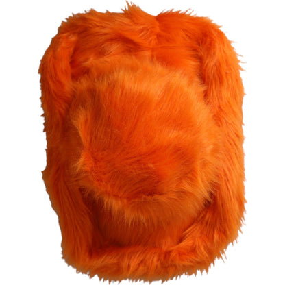 Dolce & Gabbana Orange Faux Fur Polyester Fedora Hat