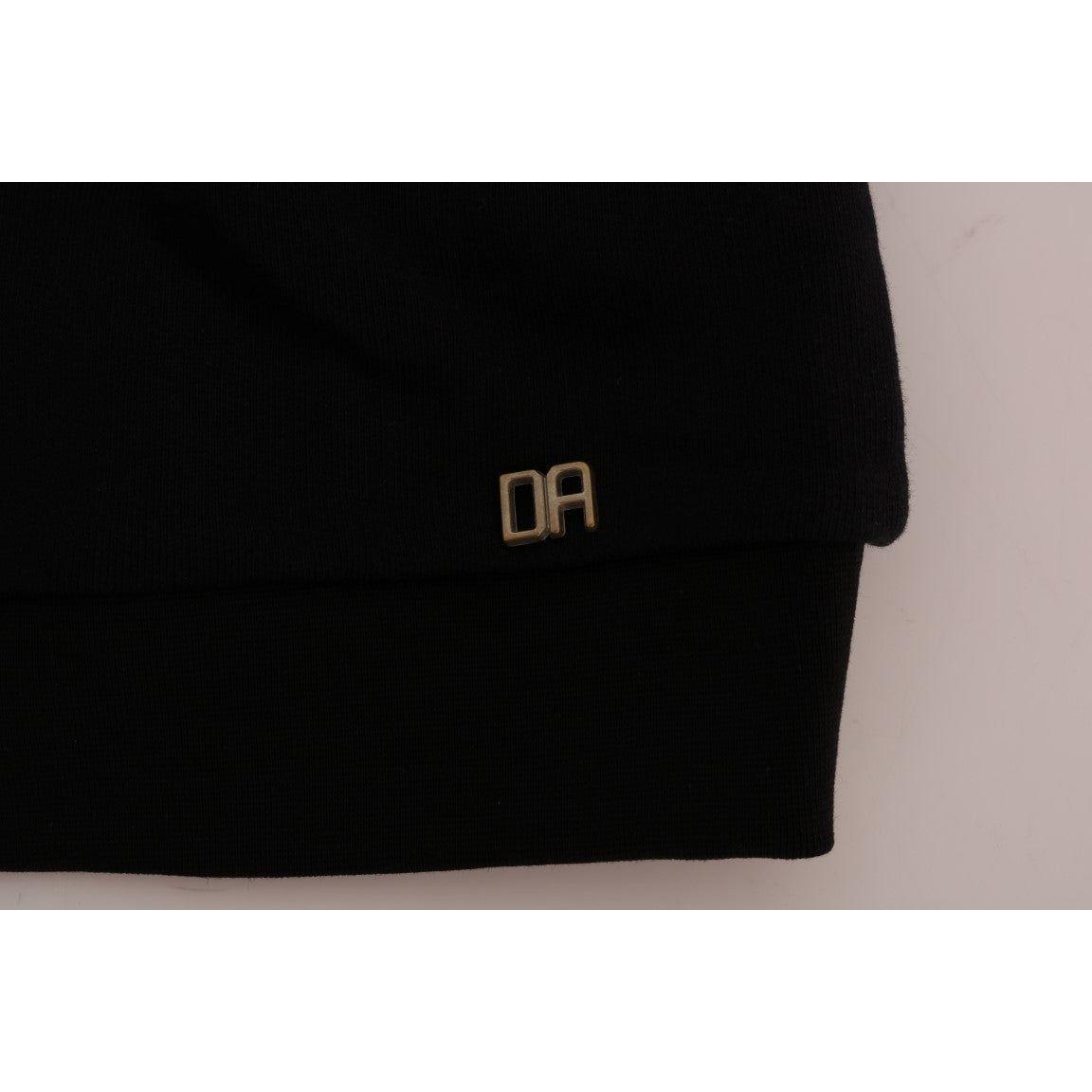 Daniele Alessandrini Black Crewneck Cotton Pullover Sweater
