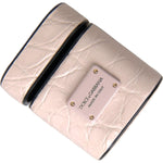 Dolce & Gabbana Light Pink Leather Metal Logo Plaque Airpods Case Dolce & Gabbana Light Gray