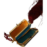 Dolce & Gabbana Brown Leopard Mini Mirror Tassel Make Up Holder Bag SMY10313