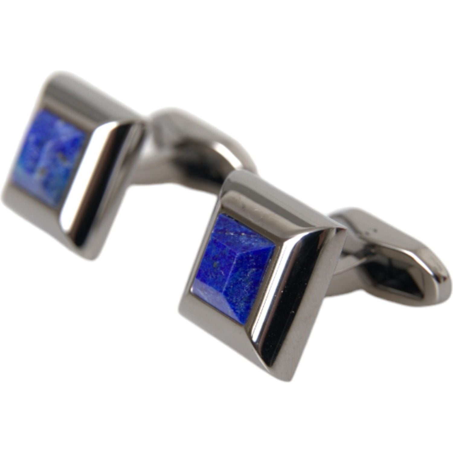 Dolce & Gabbana Silver Plated Brass Pin Crystal Cufflinks