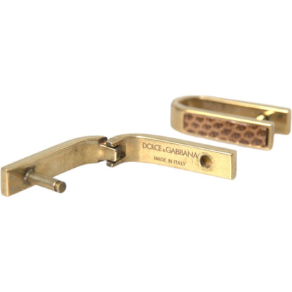 Dolce & Gabbana Gold Plated Metal Brass Pin Men Cufflinks