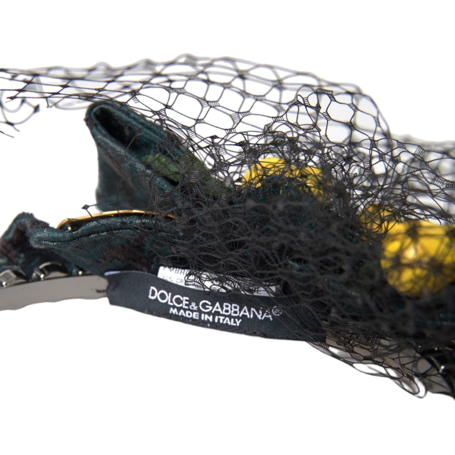 Dolce & Gabbana Black Lemons Sicily Purple Crystal Net Headband Diadem