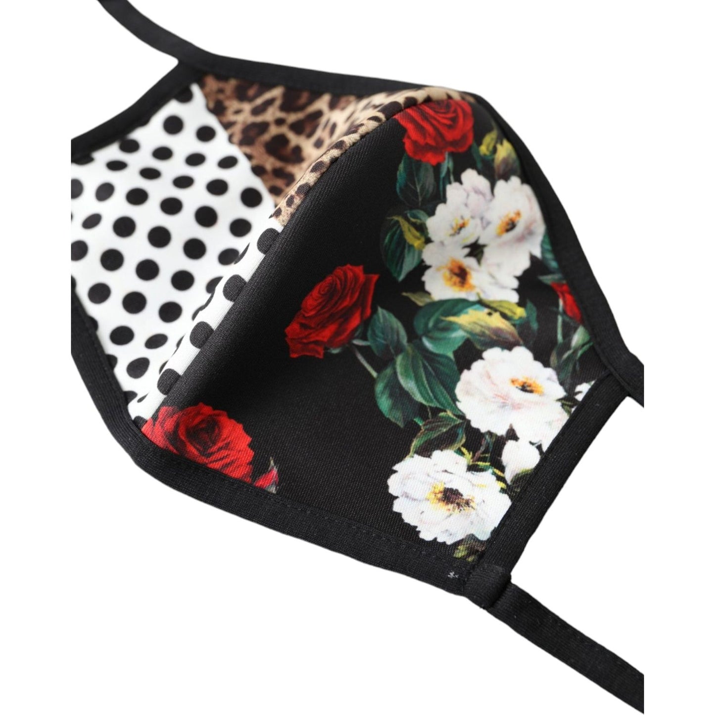 Dolce & Gabbana Multicolor Leopard Floral Elastic Ear Strap Face Mask