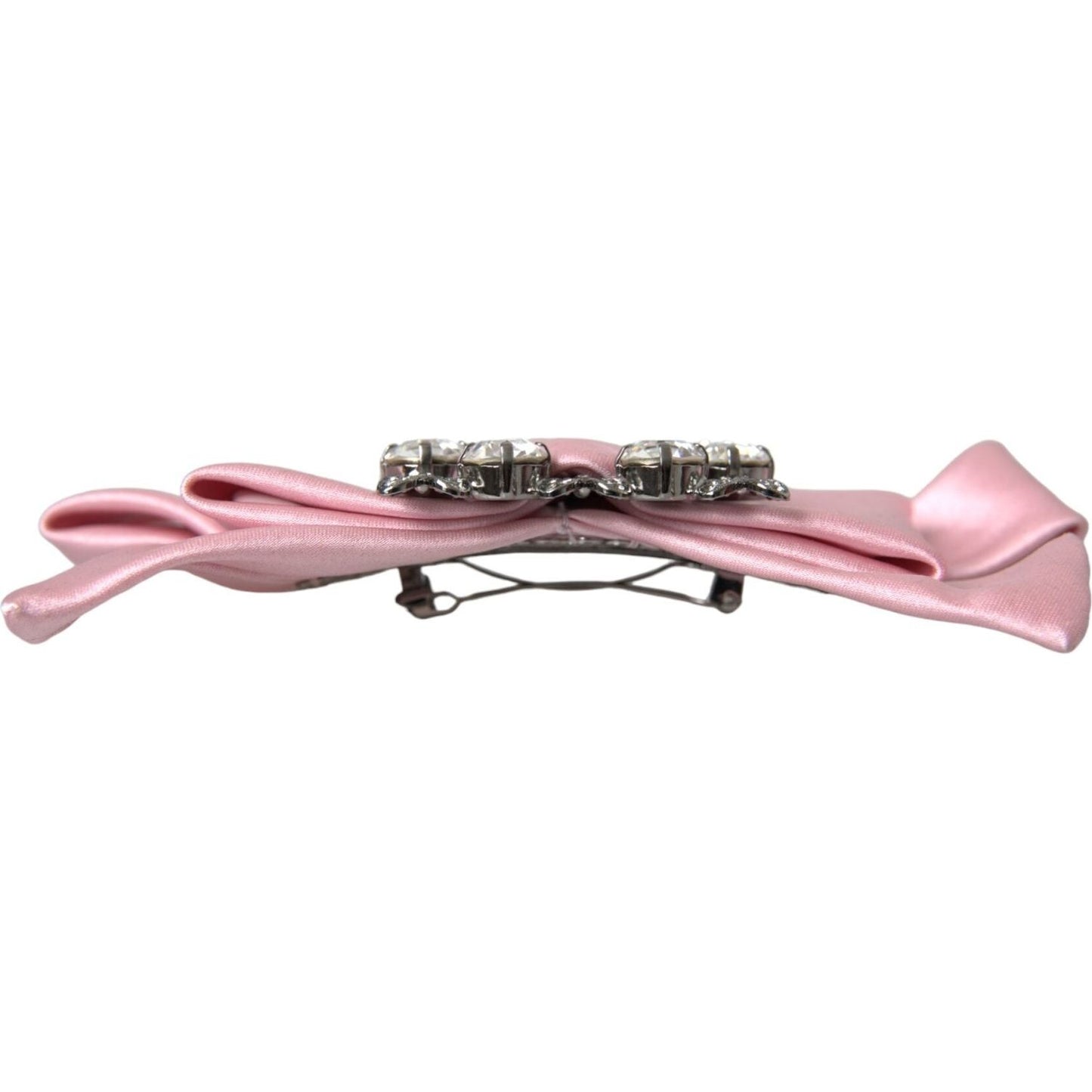 Dolce & Gabbana Pink Satin Crystal Jewelry Brooch Hair Pin