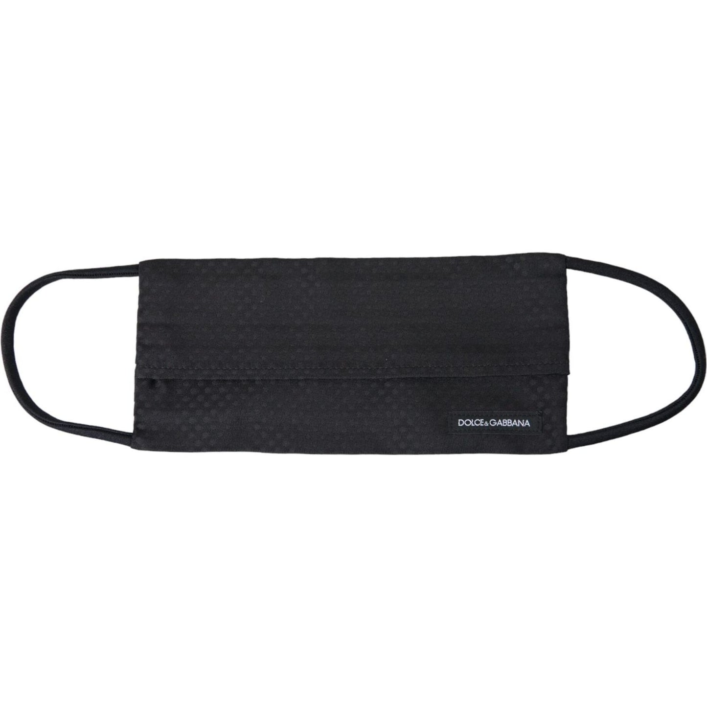 Dolce & Gabbana Black 100% Silk Adjustable Necktie Face Mask