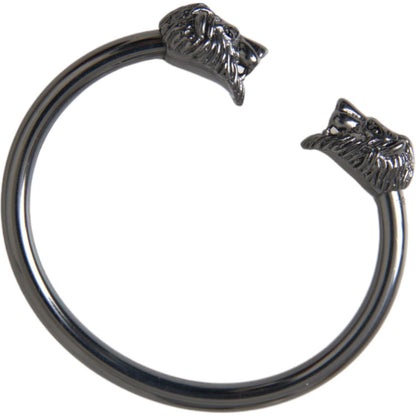 Nialaya Black Rhodium Lion Bangle Bracelet Women