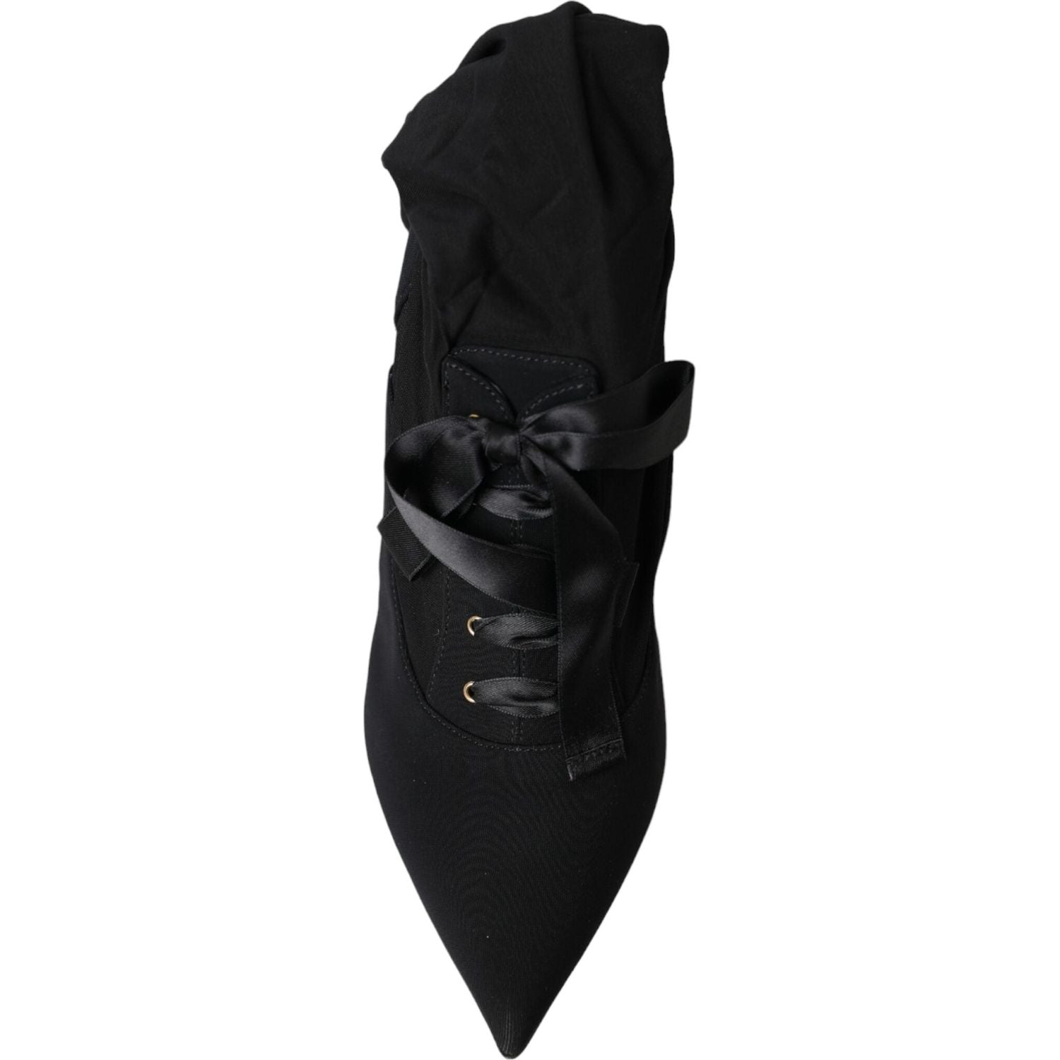 Dolce & Gabbana Black Stiletto Heels Mid Calf Boots Shoes