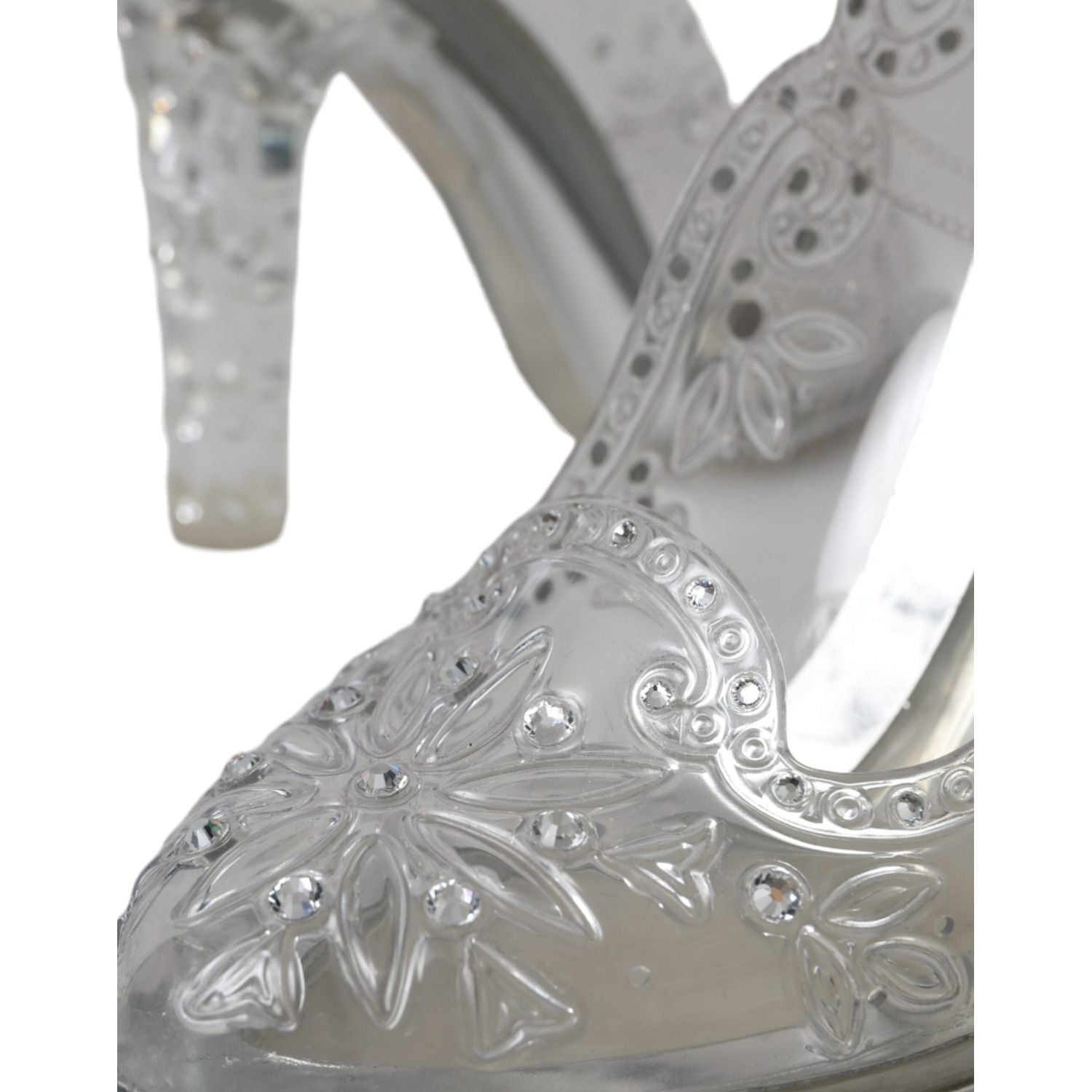 Dolce & Gabbana Clear Floral Crystal Heels CINDERELLA Shoes